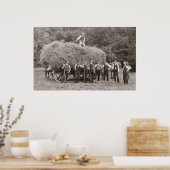 Poster Un chariot de foin chargé et des ouvriers (Cuisine)