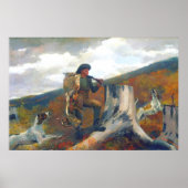 Poster Un chasseur et des chiens Winslow Homer Circa 1891 (Devant)