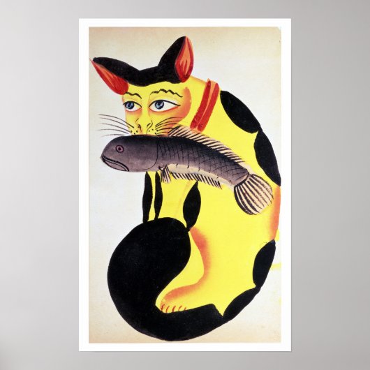 Poster Un chat avec un poisson dans la bouche, du Rudyard (Devant)