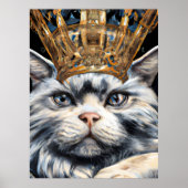 Poster Un chat avec une couronne (Devant)