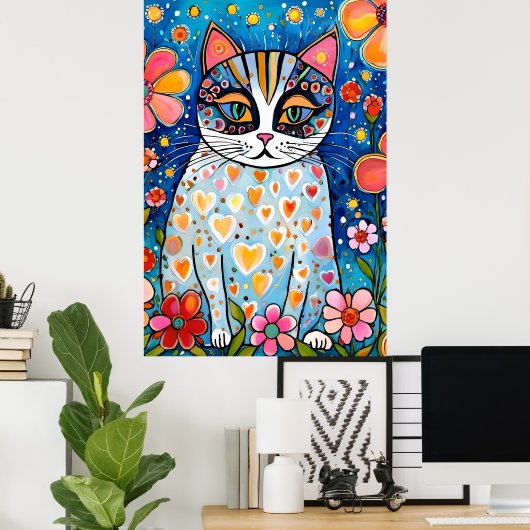 Poster Un Chat Coloré (Bureau à domicile)