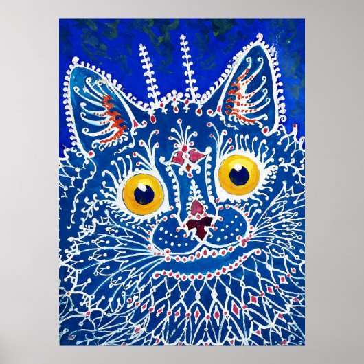 Poster Un chat dans le style gothique par Louis Wain (Devant)