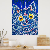 Poster Un chat dans le style gothique par Louis Wain (Cuisine)