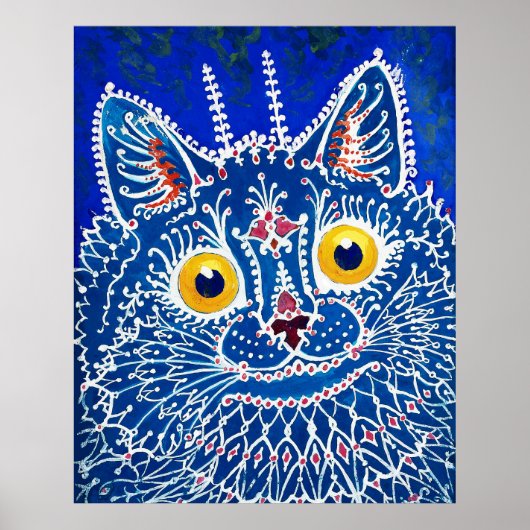 Poster Un chat dans le style gothique par Louis Wain (Devant)