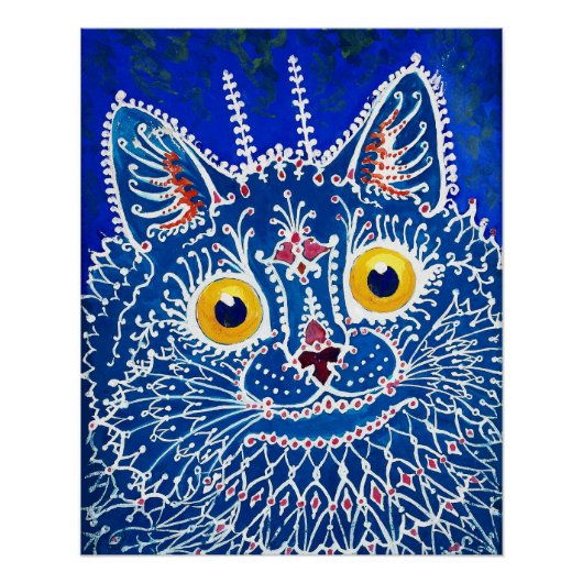Poster Un chat dans le style gothique par Louis Wain (Devant)