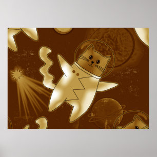 Poster Un chat dans l'espace.