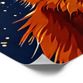 Poster Un chat regarde dans un ciel étoilé cosmique (Coin)