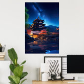 Poster Un château japonais au milieu des étoiles (Bureau à domicile)