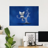 Poster Un chaton Cheshire (Noël) (Bureau à domicile)
