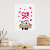 Poster Un chaton mignon qui regarde hors d'une boîte (Cuisine)