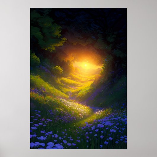 Poster Un chemin à travers la forêt (Devant)