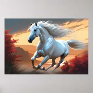 Poster Un cheval blanc