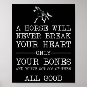 Poster Un Cheval Ne Casse Jamais Ton Coeur Drôle Horsebac