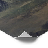 Poster Un cheval noir exécutant la Courbette (Coin)