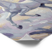 Poster Un cheval violet dans un désert violet. (Coin)