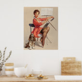Poster Un Chien Apprenant Une Chanson En Haut (Cuisine)