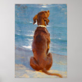 Poster Un chien brun assis par P.S. Kroyer (Devant)