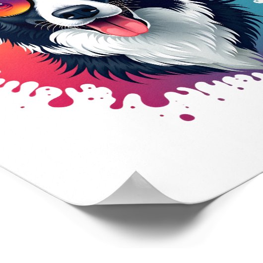 Poster Un chien mignon Bordure Collie [RB#10009] (Coin)