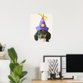 Poster Un chien portant un drôle de casquette (Bureau à domicile)