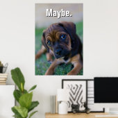 Poster Un Chiot Beagle croisé Carlin (Puggle) (Bureau à domicile)