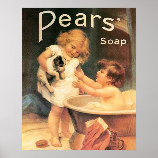 Poster Un chiot prenant un bain (Devant)