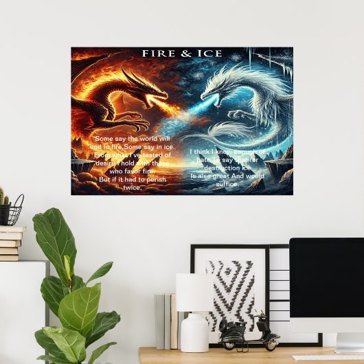 Poster Un choc d'éléments : Feu et Glace (Bureau à domicile)