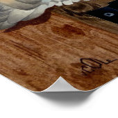 Poster Un Chouette de la grange repose sur une porte de l (Coin)