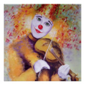 Poster Un clown doux jouant du violon (Devant)