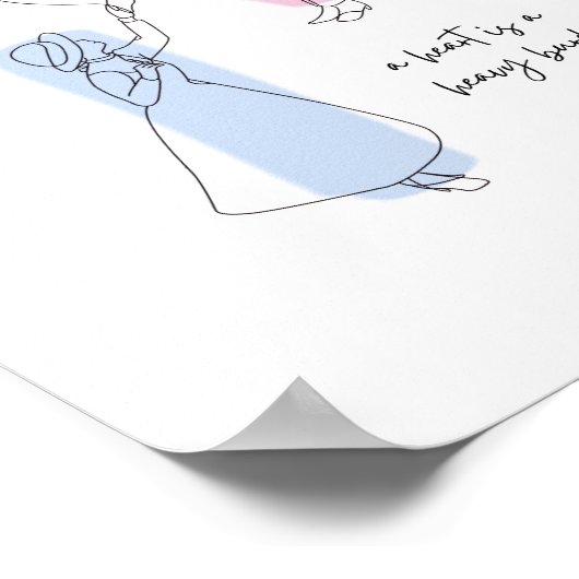 Poster un coeur est un lourd fardeau conception minimale (Coin)