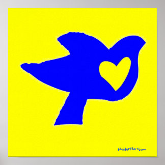 Poster un coeur pour l'Ukraine en Jaune
