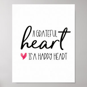 Poster Un coeur reconnaissant, est un coeur heureux Scrip