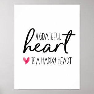 Poster Un cœur reconnaissant, est un cœur heureux Script