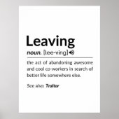 Poster Un collègue amusant qui part (Devant)