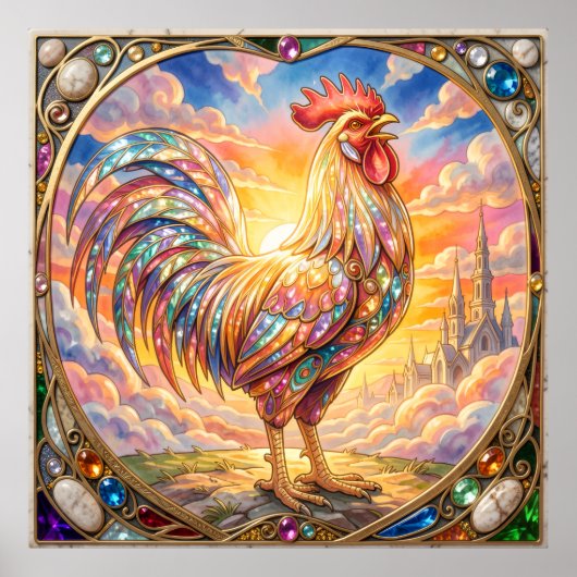 Poster Un coq éthéré (Devant)