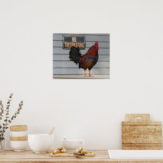 Poster Un coq garde une clé Porche Ouest (Cuisine)