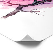 Poster Un Corbeau noir sur une branche (Coin)