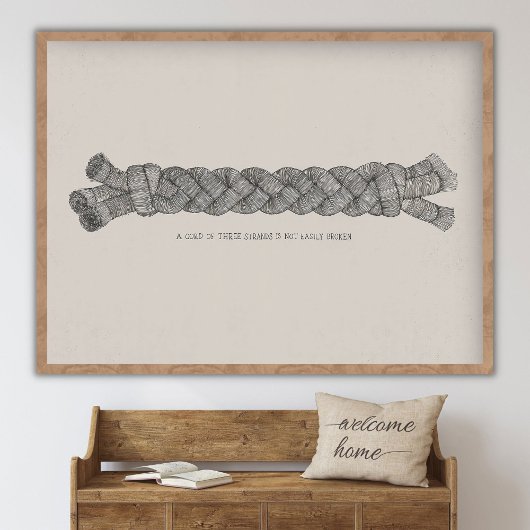 Poster Un cordon de 3 brins, Ecclésiaste 4:12, MUR BIBLIQ