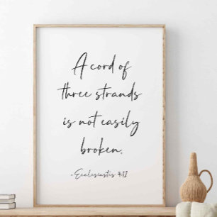 Poster Un Cordon De Trois Strands, Ecclésiaste 4:12