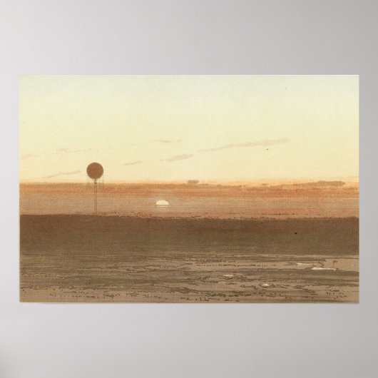 Poster Un coucher de soleil vu du ballon. (Devant)