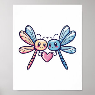 Poster Un couple de libellules amoureux de l'animal Saint