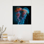 Poster Un couple de méduses vibrantes (Cuisine)