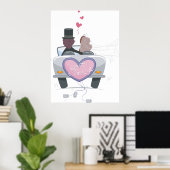 Poster Un Couple Marié Qui Conduit (Bureau à domicile)