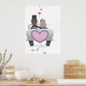 Poster Un Couple Marié Qui Conduit (Cuisine)