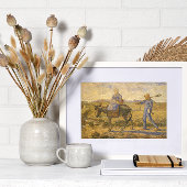 Poster Un couple paysan va au travail par Vincent van Gog