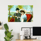 Poster Un couple romantique dans une scène vintage (Bureau à domicile)