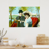 Poster Un couple romantique dans une scène vintage (Cuisine)