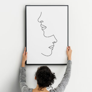 Poster Un couple romantique face art