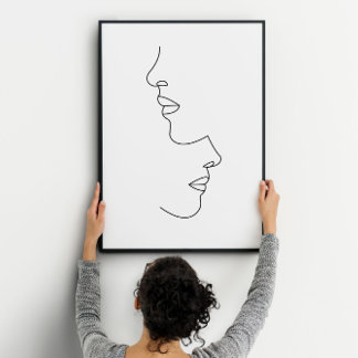 Poster Un couple romantique face art