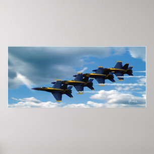 Poster Un courant bleu