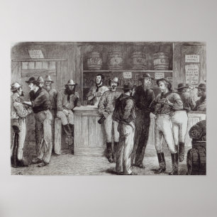 Poster Un cri général', dans une taverne de brousse, 1878